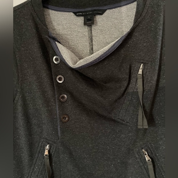 Marc By Marc Jacobs women’s gray shimmer 3/4 button down pull over vest NWOT - Picture 7 of 16